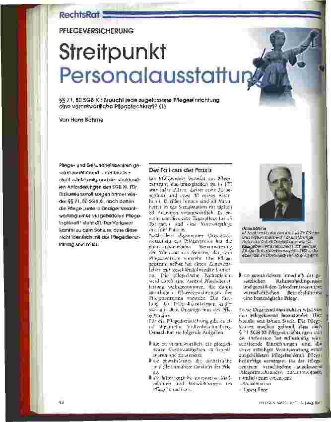 Vorschauseite 1: Streitpunkt Personalausstattung