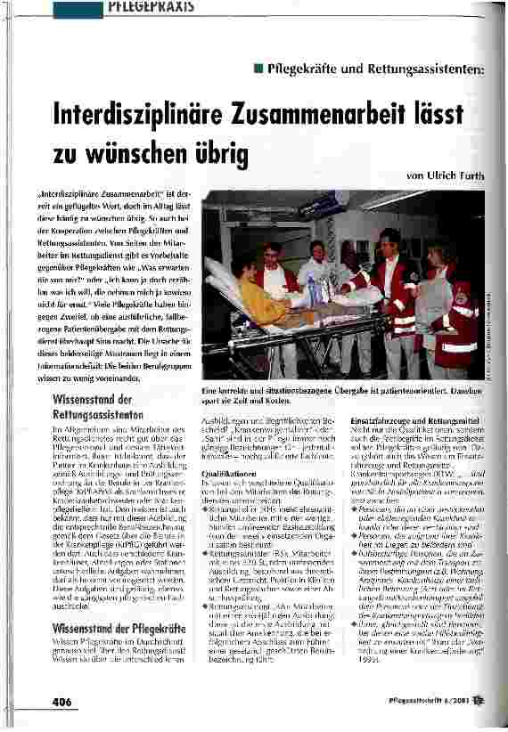 Vorschauseite 1: Interdisziplinäre Zusammenarbeit lässt zu wünschen übrig