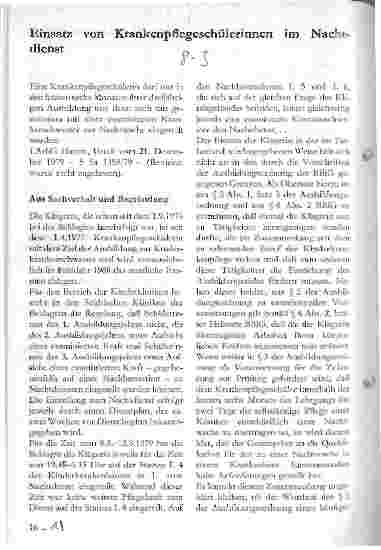 Vorschauseite 1: Einsatz von Krankenpflegeschülerinnen im Nachtdienst