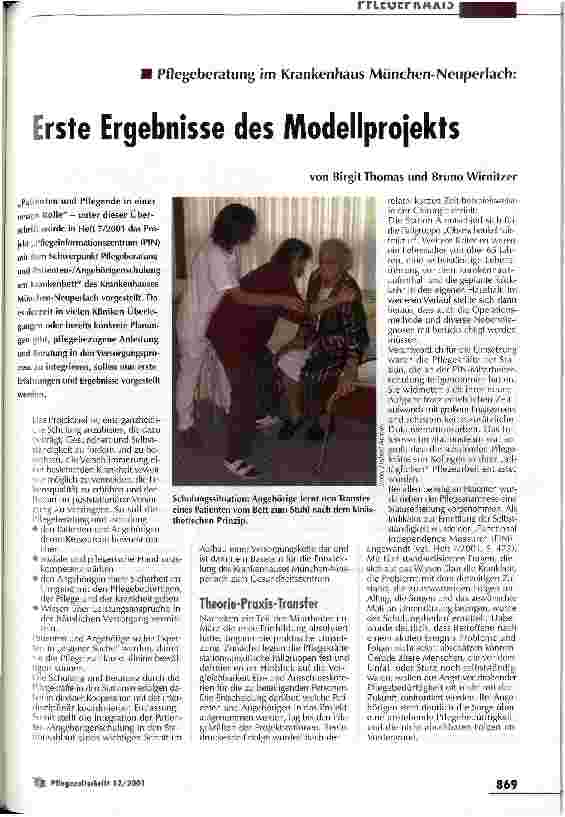 Vorschauseite 1: Erste Ergebnisse des Modellprojekts