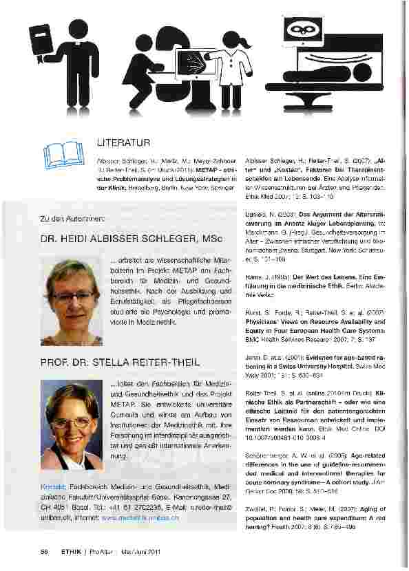 Vorschauseite 4: Ethische Fragen in der Geriatrie:Ist „Altersrationierung ethisch vertretbar?