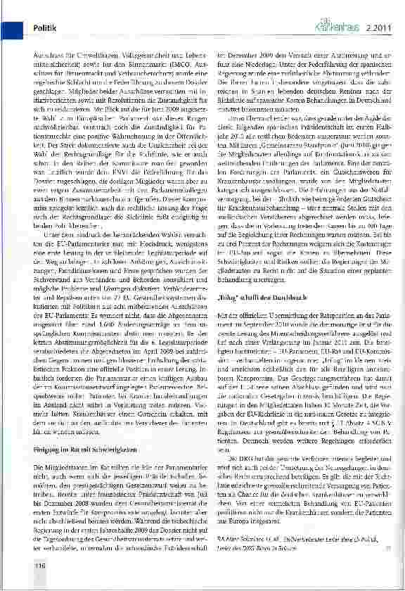 Vorschauseite 3: EU-Richtlinie zur grenzüberschreitenden Gesundheitsversorgung verabschiedetChancen für Krankenhäuser und Patienten