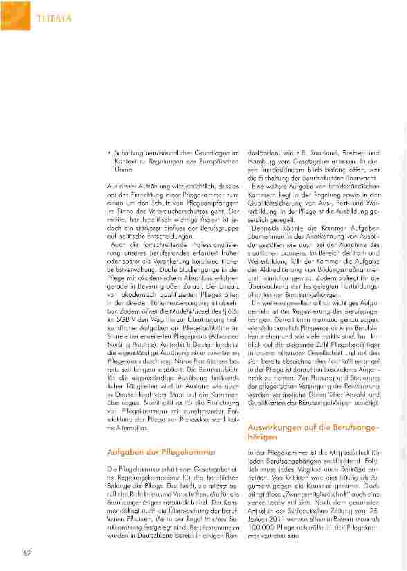 Vorschauseite 2: Pflegekammern -Vision oder Wirklichkeit?