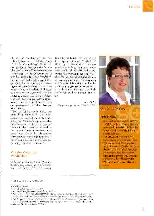Vorschauseite 3: Pflegekammern -Vision oder Wirklichkeit?
