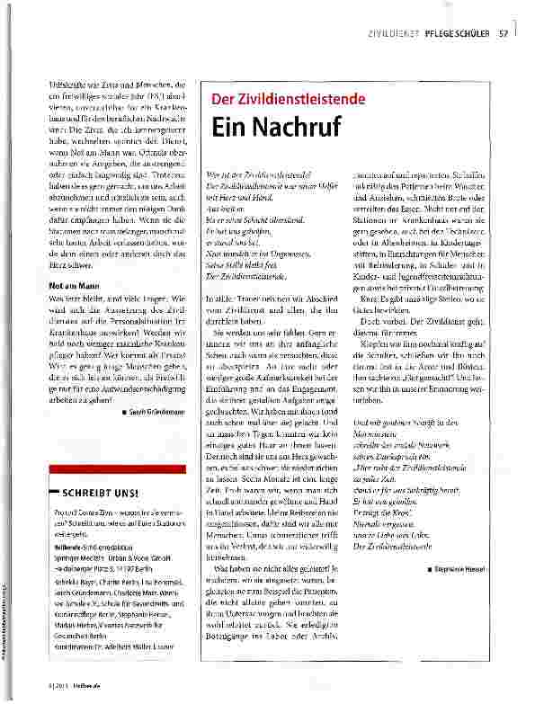Vorschauseite 2: Wenn die Zivis ziehen werden