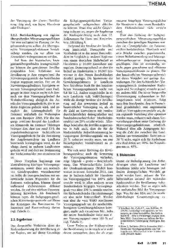 Vorschauseite 6: Möglichkeiten der fachgruppenspezifischen Risikoadjustierung der Verhältniszahlen für eine zeitgemäße Versorgungsplanung