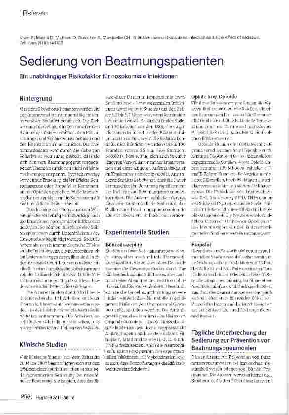 Vorschauseite 1: Sedierung von Beatmungspatienten