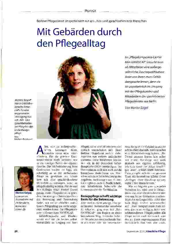 Vorschauseite 1: Mit Gebärden durch den Pflegealltag