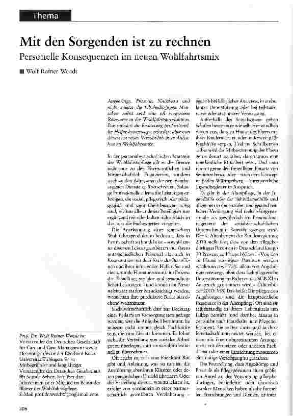 Vorschauseite 1: Mit den Sorgenden ist zu rechnen