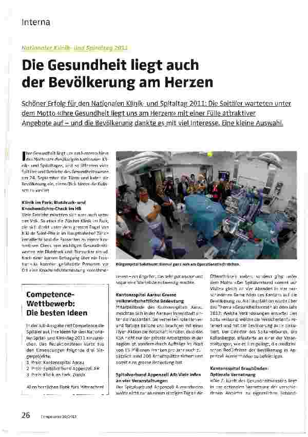 Vorschauseite 1: Die Gesundheit liegt auch der Bevölkerung am Herzen