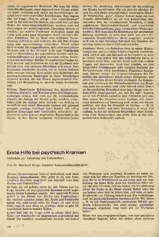 Vorschauseite 4: Psychiatrie im Wandel der Zeit