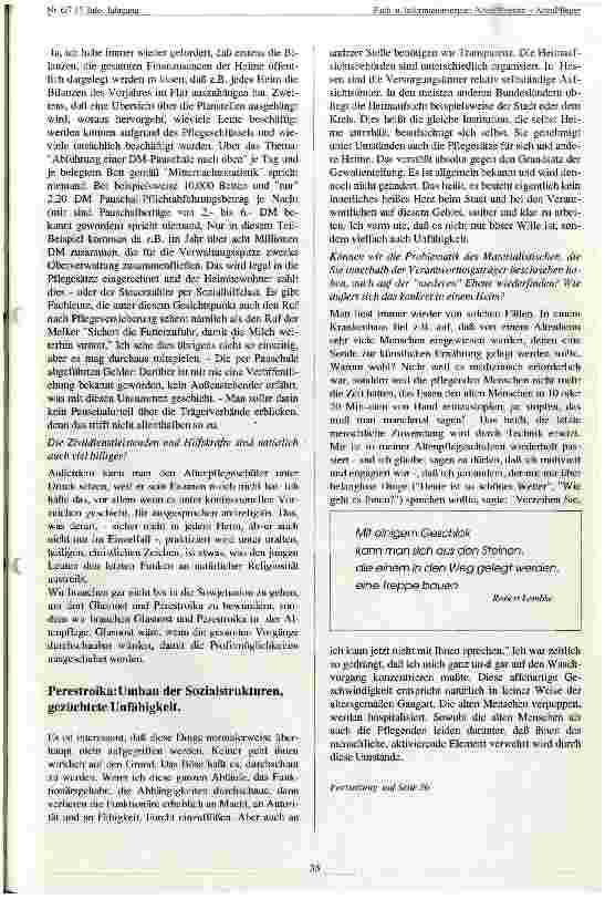 Vorschauseite 2: Unser Heim - das war eine gelebte Utopie/ Demokratie und Spiritualität in der Altenpflege/ Interview mit Rudolf Biedermann