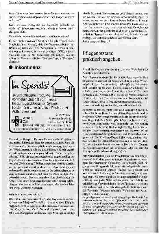 Vorschauseite 3: Unser Heim - das war eine gelebte Utopie/ Demokratie und Spiritualität in der Altenpflege/ Interview mit Rudolf Biedermann