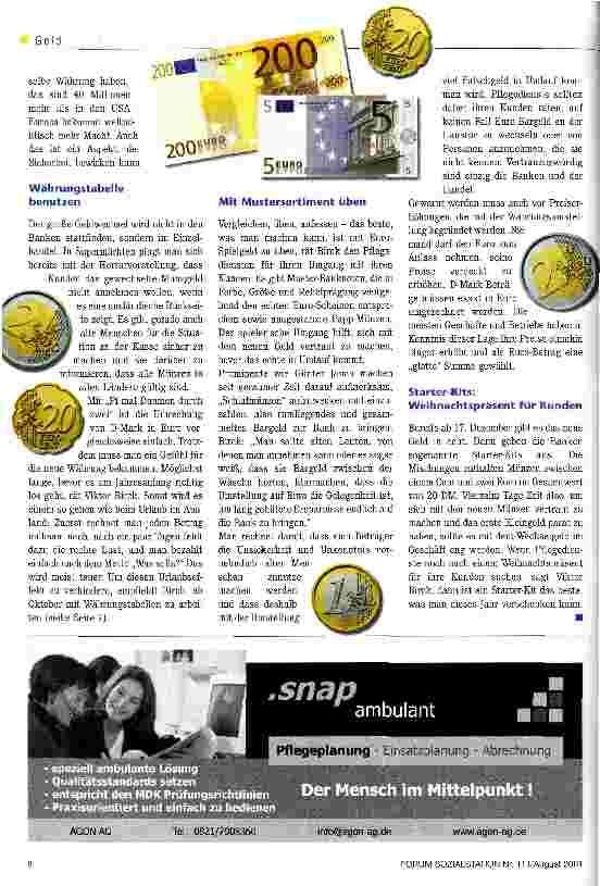 Vorschauseite 3: Pi mal Daumen durch zwei Die D-Mark geht, der Euro kommt