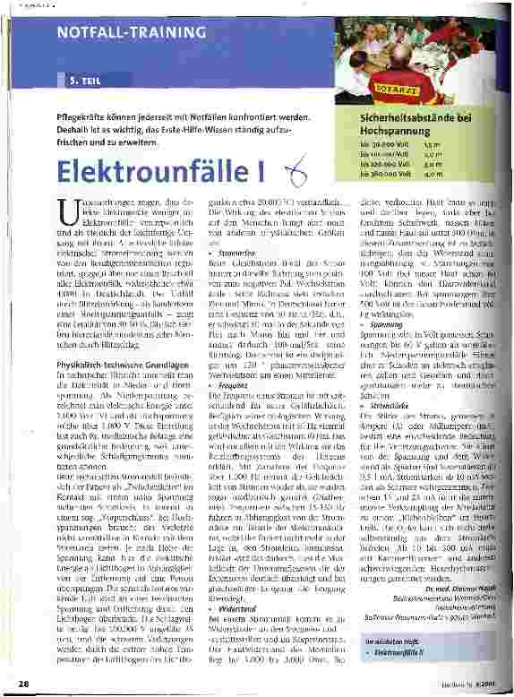 Vorschauseite 1: Elektrounfälle I Notfall-Training, 5. Teil