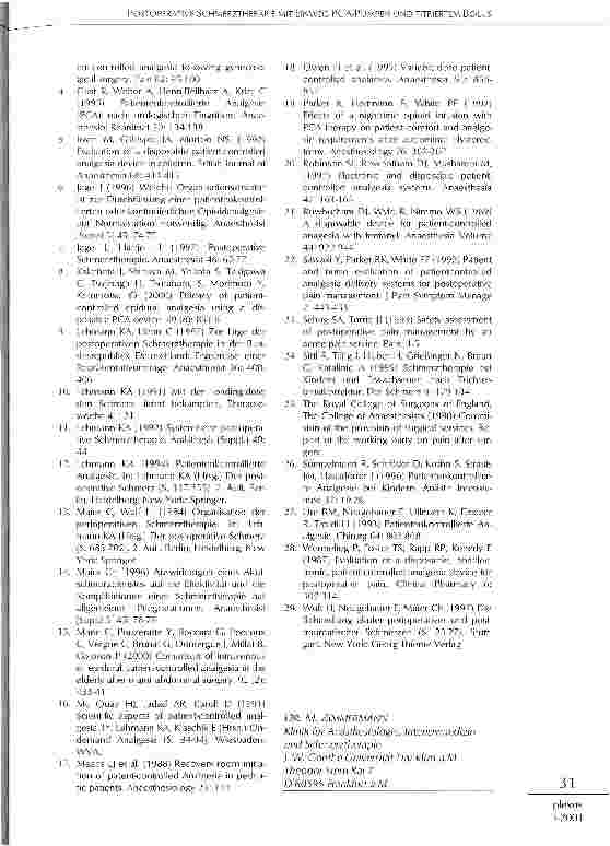Vorschauseite 6: Postoperative Schmerztherapie mit Einweg PCA-Pumpen und titriertem Bolus