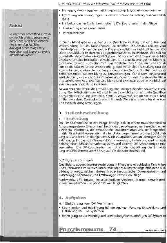 Vorschauseite 2: Zukunft und Perspektiven von DV-Koordinatoren in der Pflege