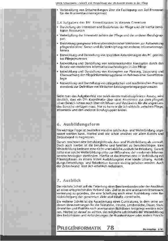Vorschauseite 6: Zukunft und Perspektiven von DV-Koordinatoren in der Pflege