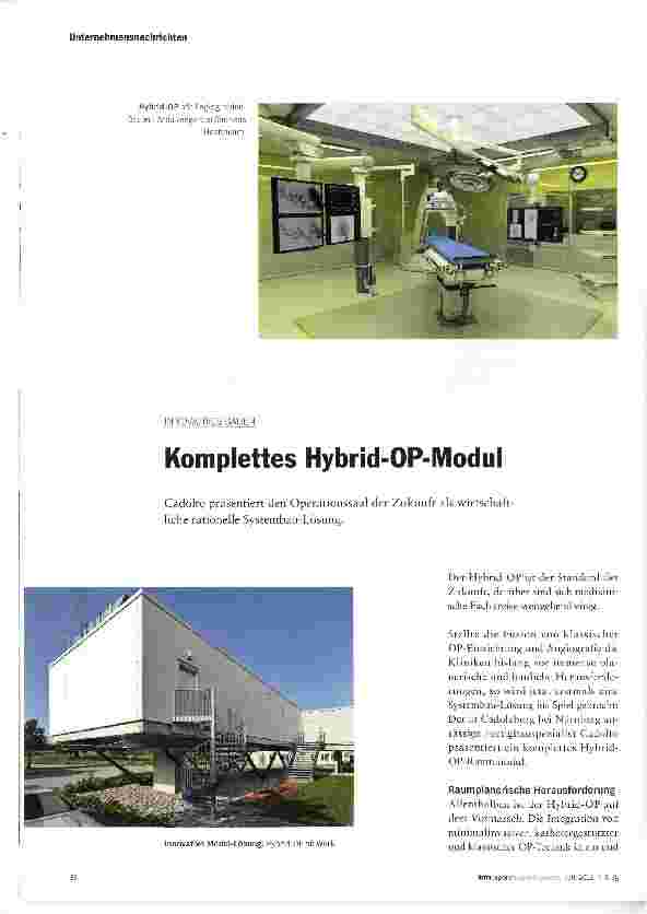 Vorschauseite 1: Komplettes Hybrid-OP-Modul