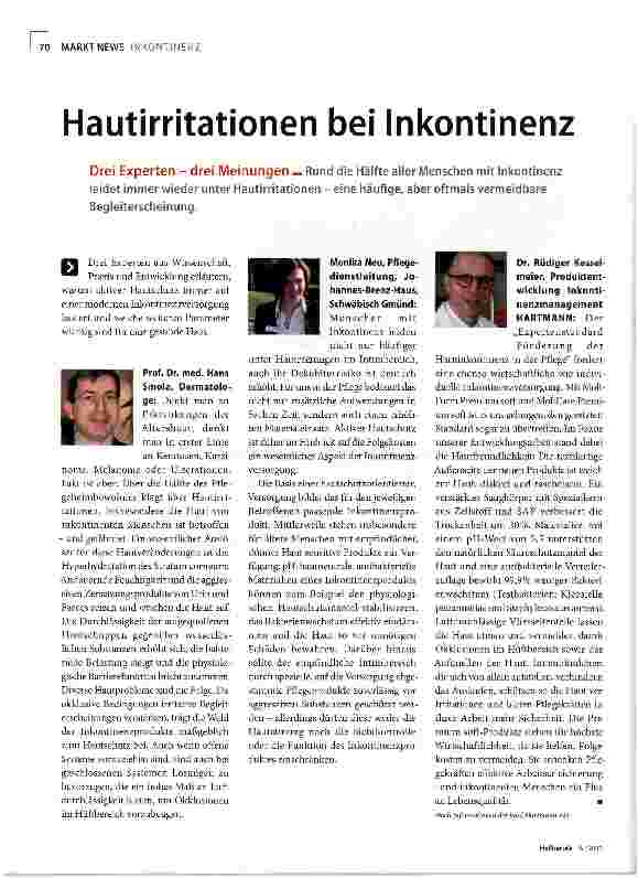 Vorschauseite 1: Hautirritationen bei Inkontinenz