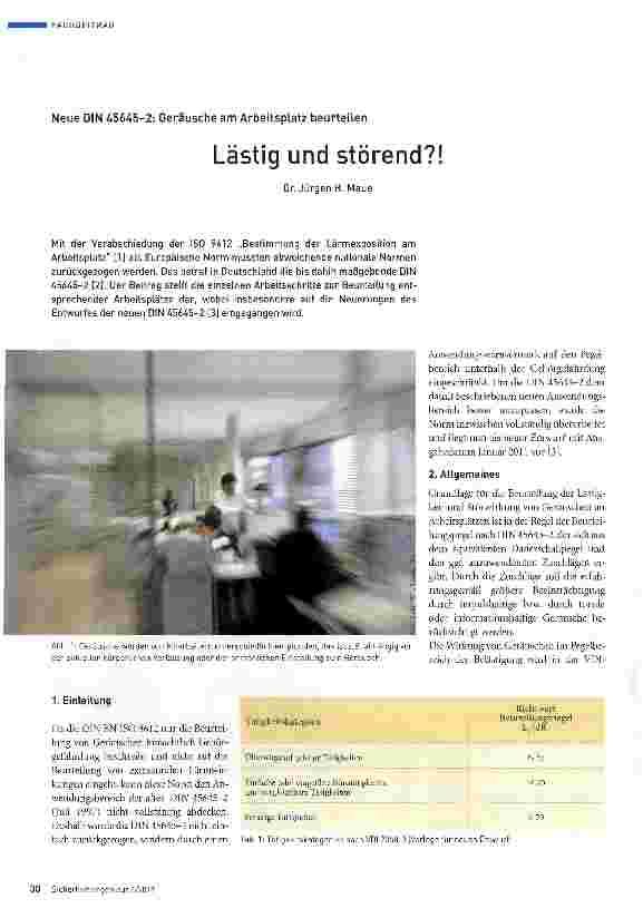 Vorschauseite 1: Lästig und störend?!