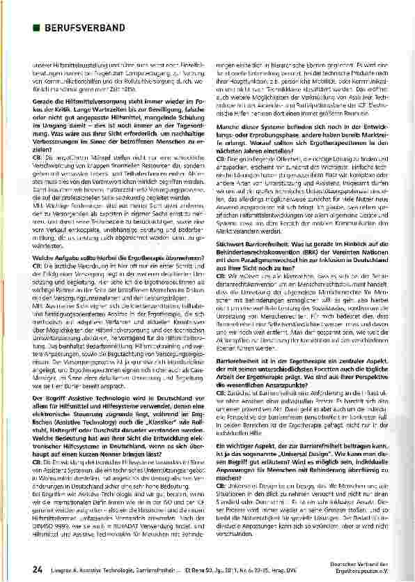 Vorschauseite 2: Assistive Technologie, Barrierefreiheit und universelles Design: Zur Positionierung der Ergotherapie