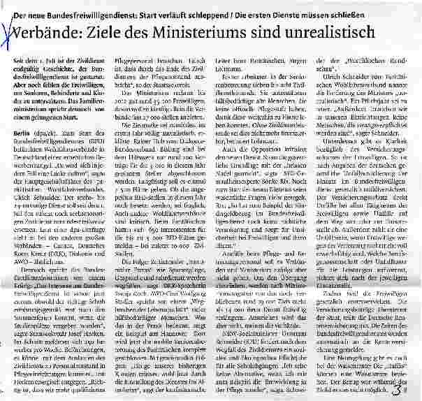 Vorschauseite 1: Verbände: Ziele des Ministeriums sind unrealistisch
