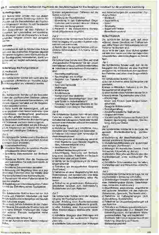 Vorschauseite 2: Ausbildungsplanung und Unterrichtgestaltung - 7. Folge: Lernziele in einer Psychiatrischen Klinik
