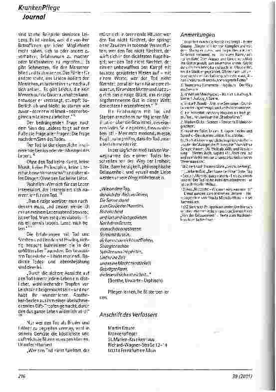 Vorschauseite 3: Ein großer Augenöffner - Versuch einer Metaphysik des Berufsstandes Krankenpflege