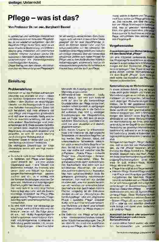 Vorschauseite 1: Pflege - was ist das?