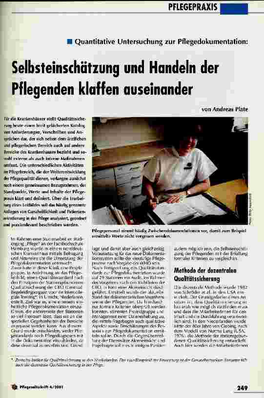 Vorschauseite 1: Selbsteinschätzung und Handeln der Pflegenden klaffen auseinander