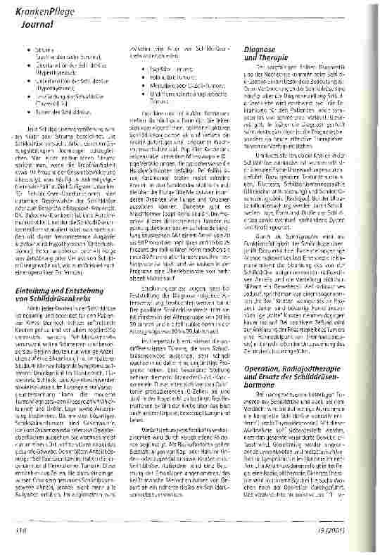 Vorschauseite 2: Diagnose Schilddrüsenkrebs - die Heilungschancen stehen gut rekombinantes humanes TSH