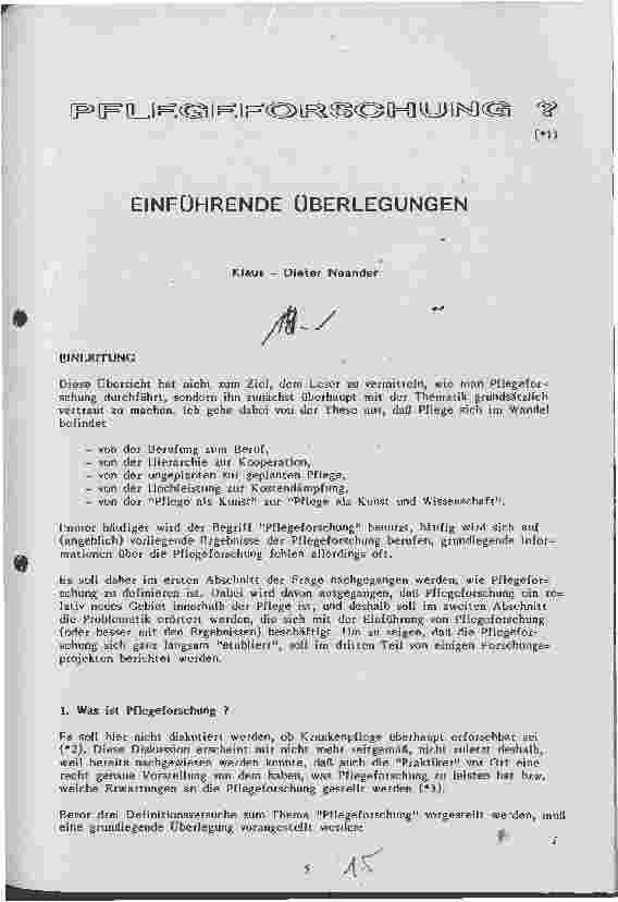 Vorschauseite 1: Pflegeforschung? Einführende Überlegungen