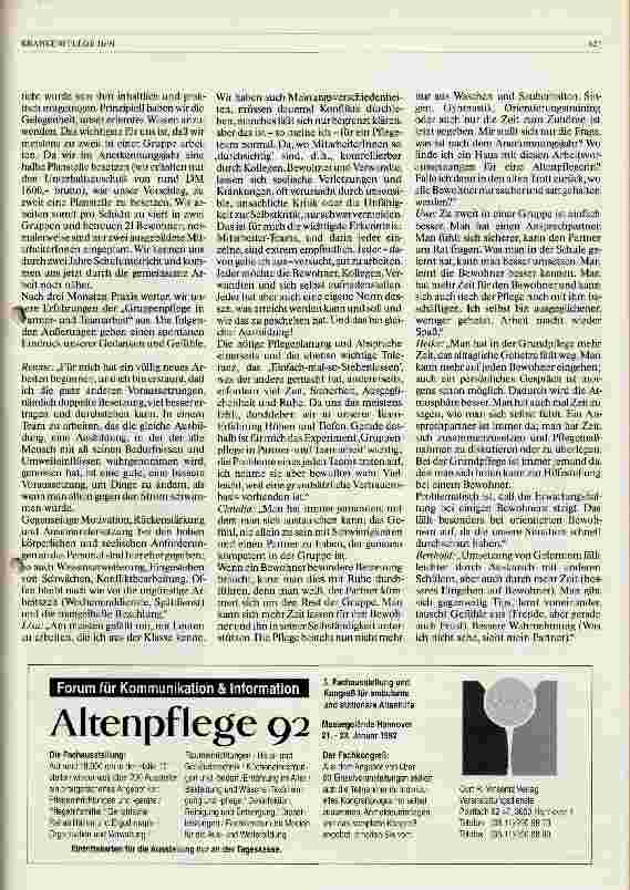 Vorschauseite 2: Ein Experiment: Gruppenpflege in Partnerund Teamarbeit