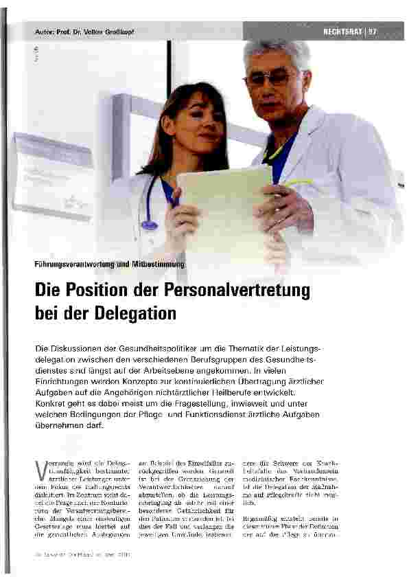 Vorschauseite 1: Führungsverantwortung und MitbestimmungDie Position der Personalvertretung bei der Delegation