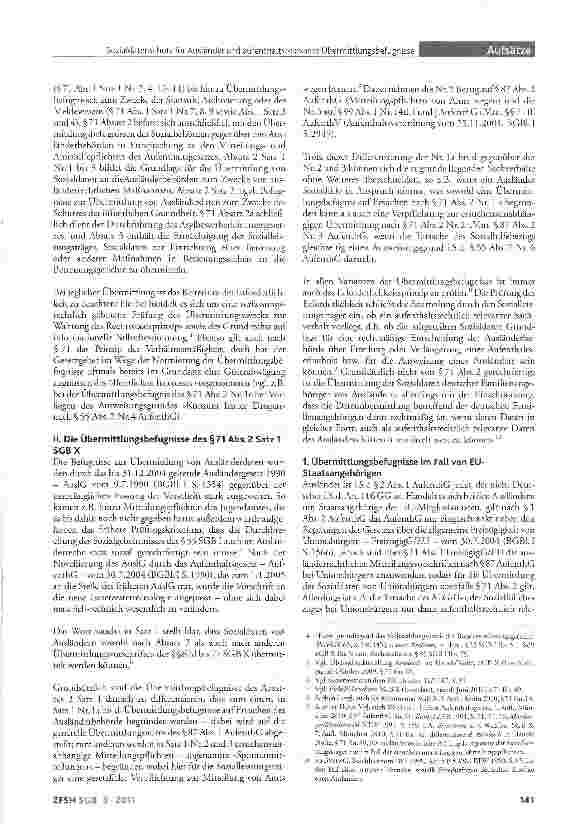 Vorschauseite 2: SoziaLdatenschutz für Ausländer und aufenthaltsrelevante Übermittlungsbefugnisse nach §71 Abs.2 SGB X