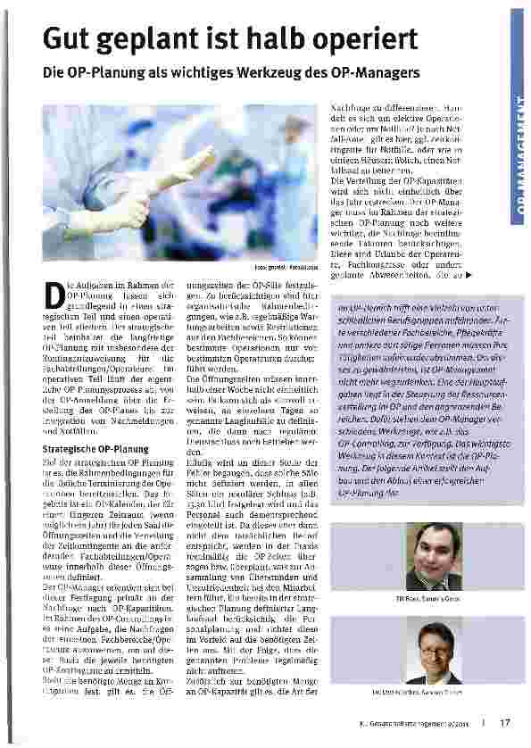 Vorschauseite 1: Gut geplant ist halb operiert