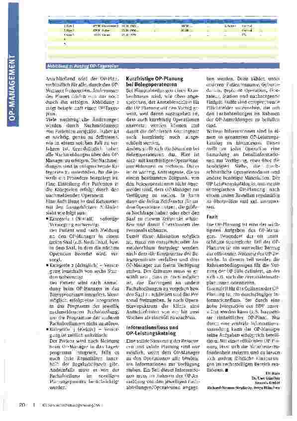 Vorschauseite 3: Gut geplant ist halb operiert