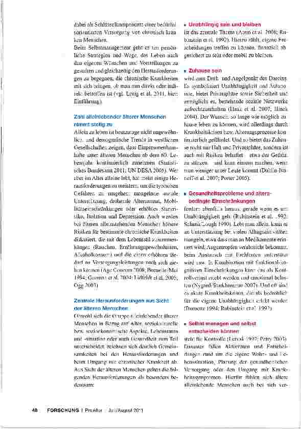 Vorschauseite 2: Chronisch krank, alt und allein Erkenntnisse zum Selbstmanagement aus der Literatur