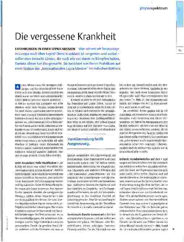 Vorschauseite 2: Die vergessene Krankheit