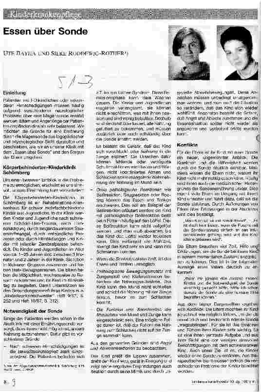 Vorschauseite 1: Essen über Sonde