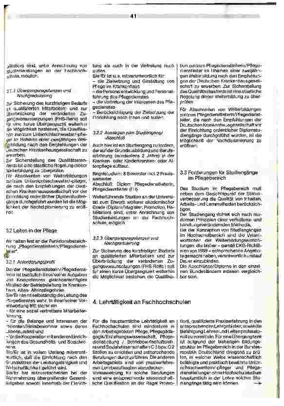 Vorschauseite 2: Positionspapier - Ausund Weiterbildung in den Pflegeberufen