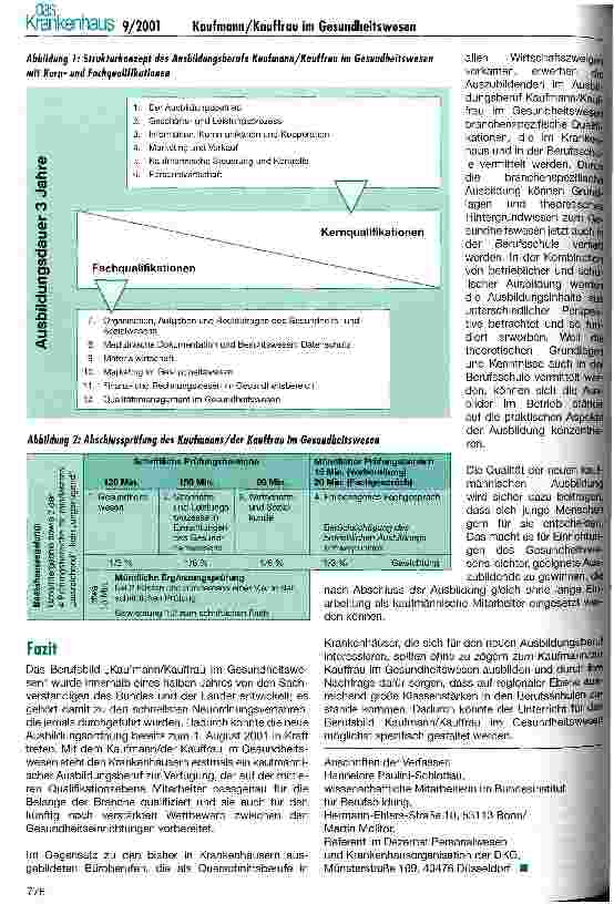 Vorschauseite 5: Ein neuer kaufmännischer Ausbildungsberuf für das Gesundheitswesen