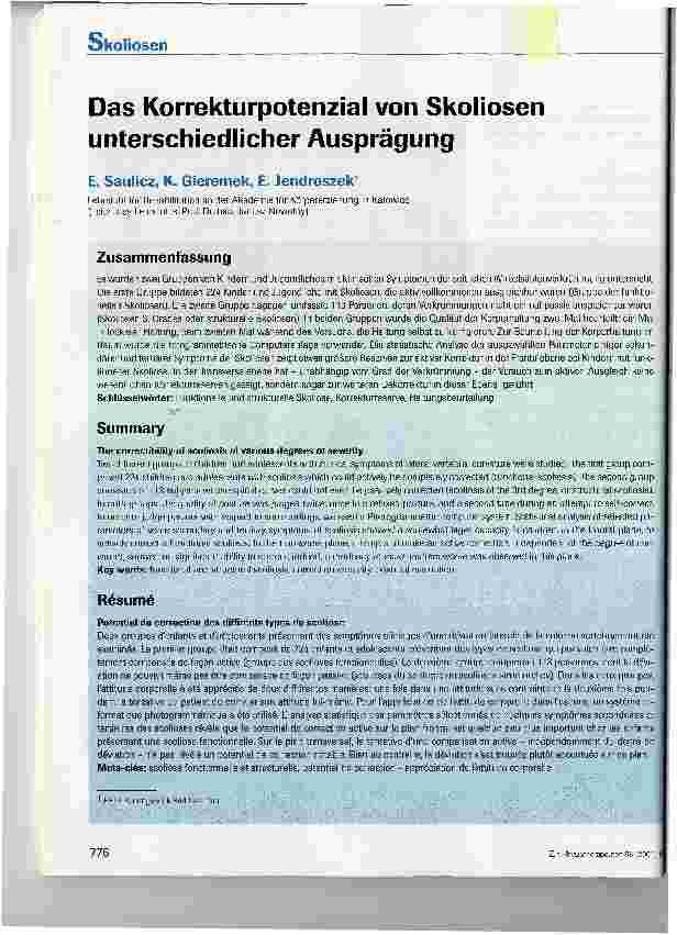 Vorschauseite 1: Das Korrekturpotenzial von Skoliosen unterschiedlicher Ausprägung