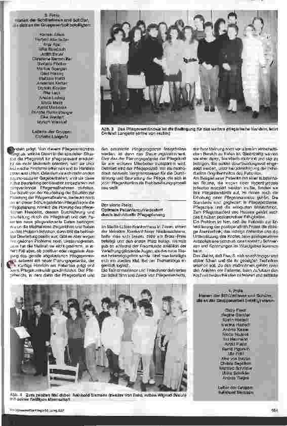 Vorschauseite 3: Braun-Preis 1990 für Krankenpflegeschulen verliehen Pflegen nach Pflegestandards macht Freude
