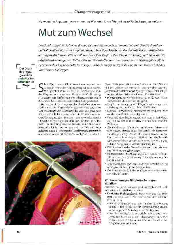 Vorschauseite 1: Mut zum Wechsel