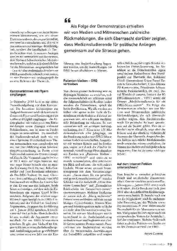 Vorschauseite 2: Medizinstudierende nutzen die Gunst der Strasse