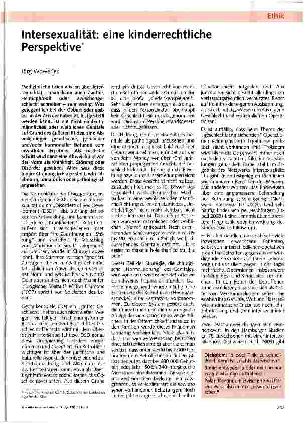 Vorschauseite 1: Intersexualität: eine kinderrechtliche Perspektive