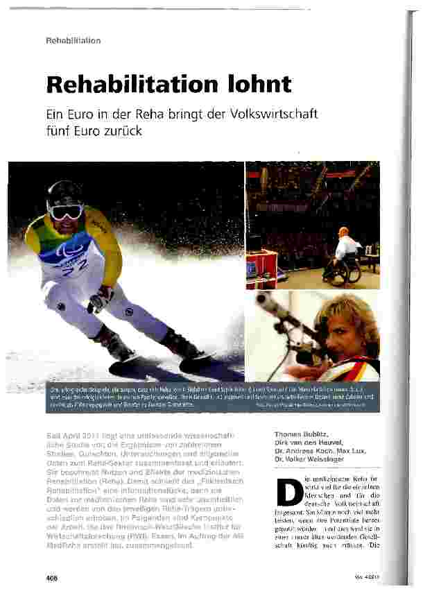 Vorschauseite 1: Rehabilitation lohnt