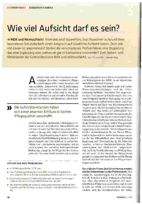 Vorschauseite 1: Wie viel Aufsicht darf es sein?
